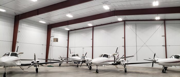 charter fleet in hangar