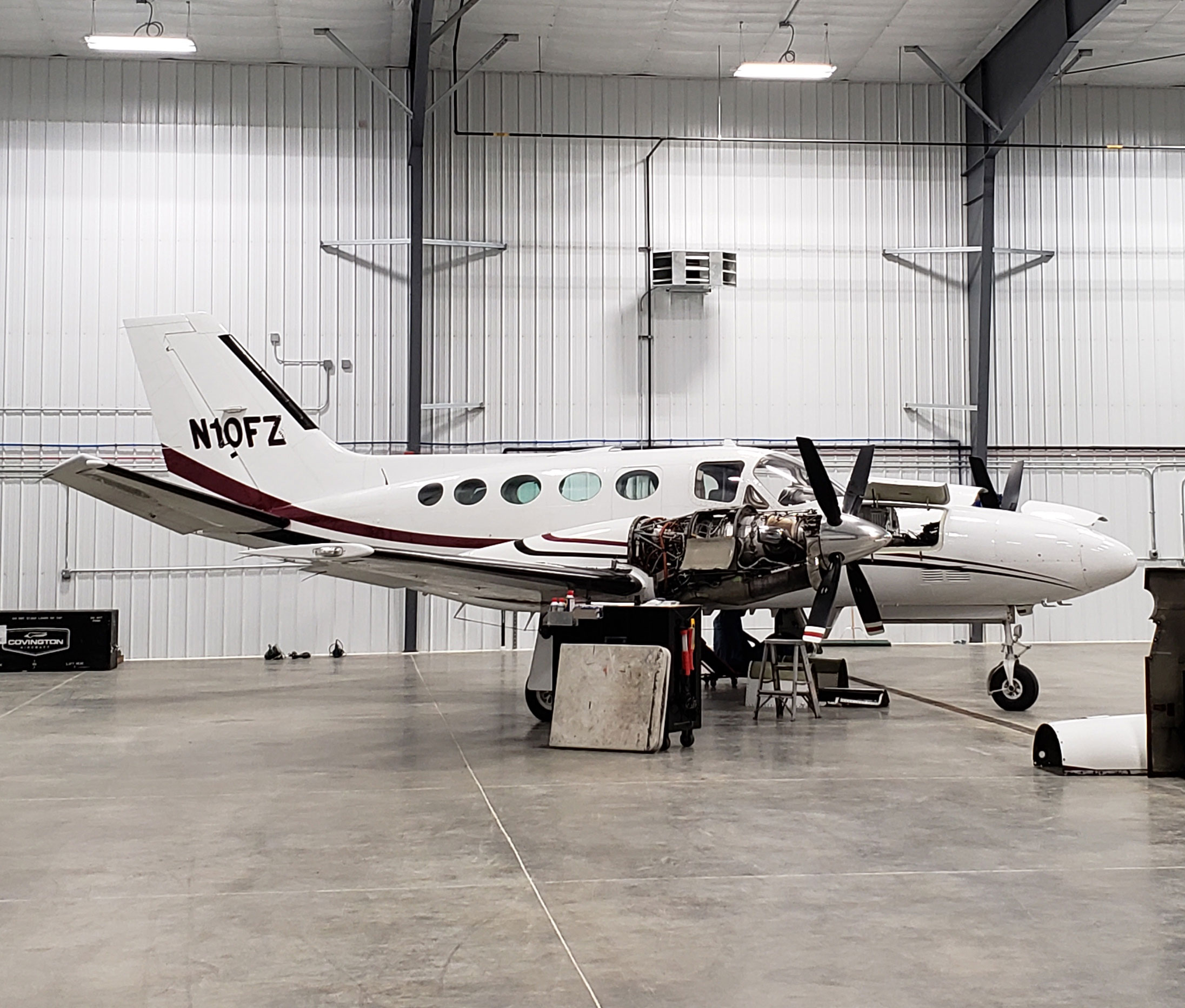 airplane under maintenance